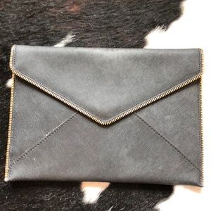 Rebecca Minkoff Black/ Gold Envelope Clutch